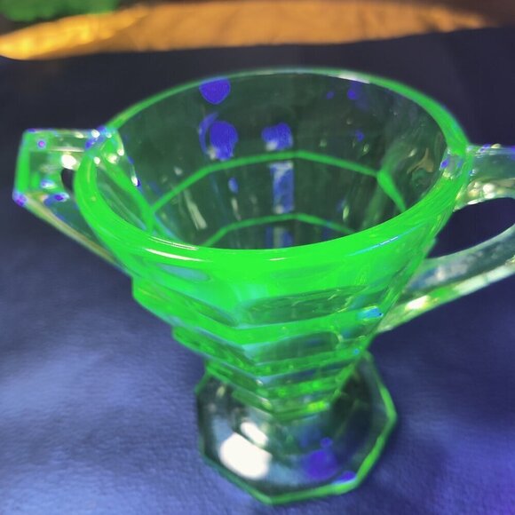 Antique 1920's Era Sugar & Creamer Set, Indiana Glass Co, "Tea Room" Art Deco - Picture 3 of 8